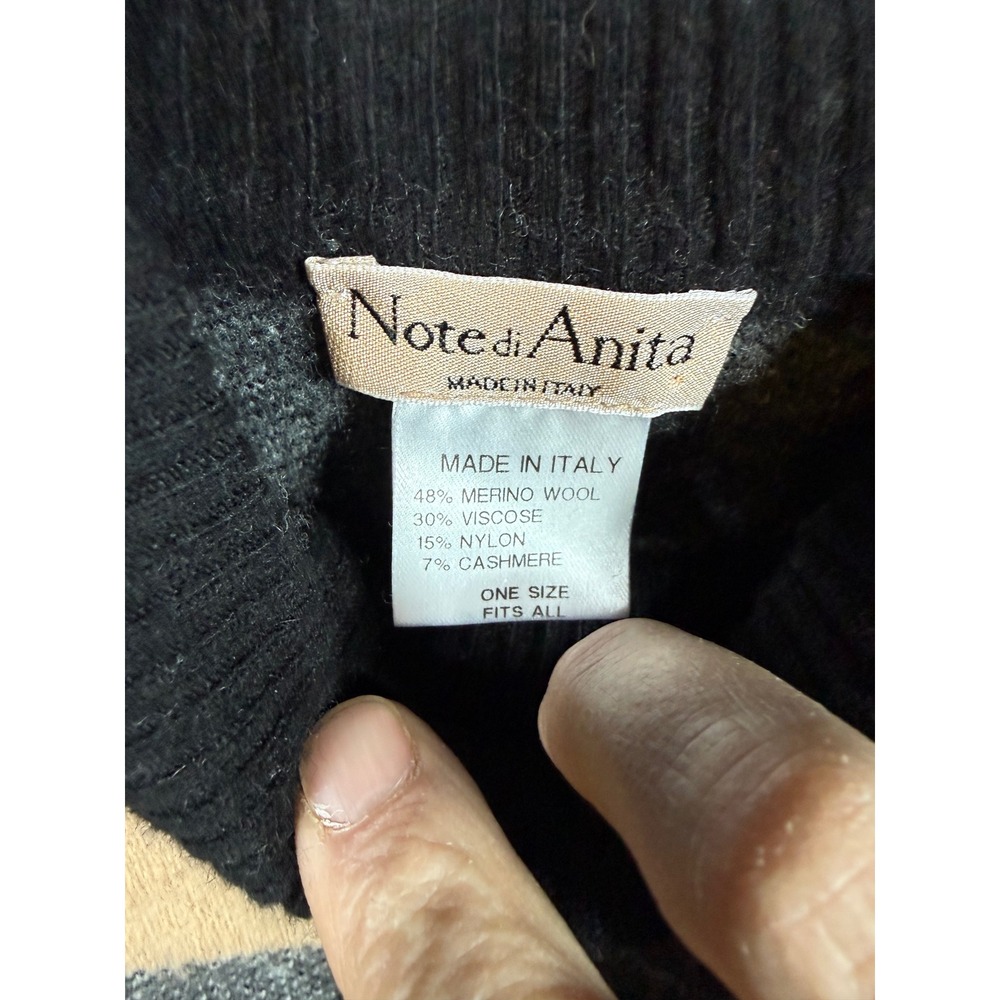 Note di Anita Merino Wool Cashmere Poncho Sweater Plaid Made in Italy OS - Picture 3 of 5